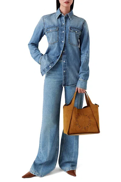 Stella Mccartney Trousers In Medium Vintage Blue