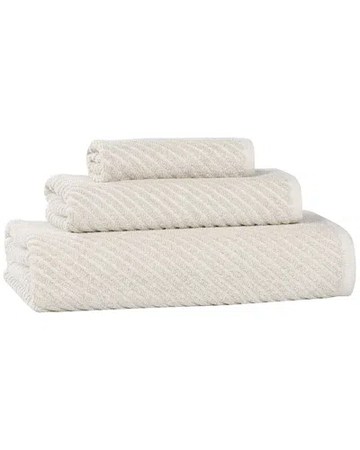 Superior Amelia Medium Weight Diagonal Stripes 3pc Towel Set