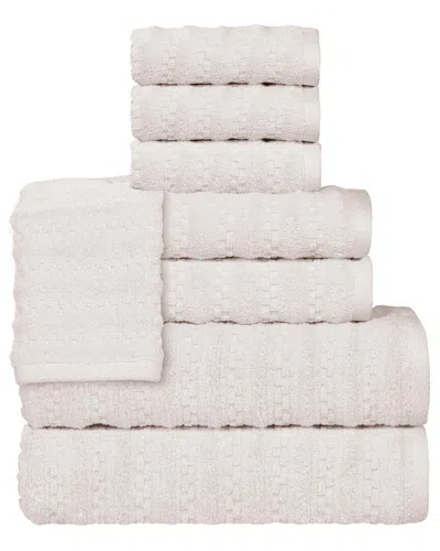 Superior Zuma Zero Twist Cotton Medium Weight Soft Absorbent 8pc Towel Set
