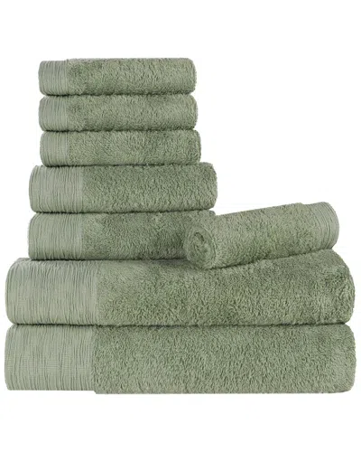 Superior Rayon Eco-friendly Fluffy Soft Modern Solid 8pc Towel Set