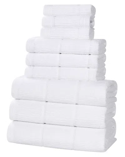 Superior Milo Smart Twist Cotton Medium Weight Solid Ribbed 9pc Towel Set