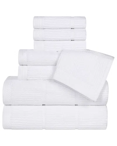 Superior Milo Smart Twist Cotton Medium Weight Solid Ribbed 8pc Towel Set