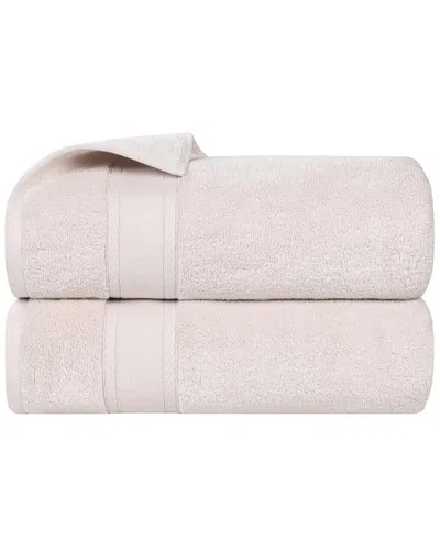 Superior Set Of 2 Belmont Zero Twist Cotton Medium Weight Soft Absorbent Bath  Towels