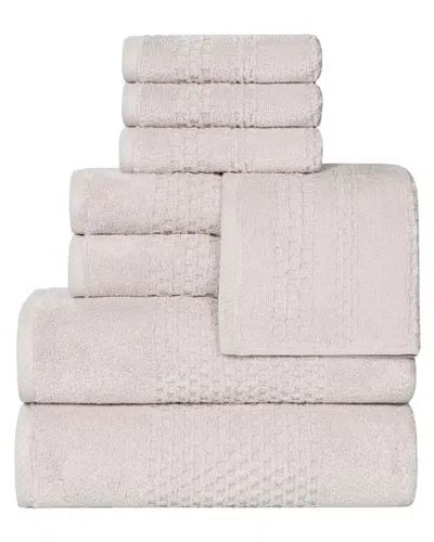 Superior Playa Zero Twist Cotton Medium Weight Solid Waffle Textured 8pc Towel  Set