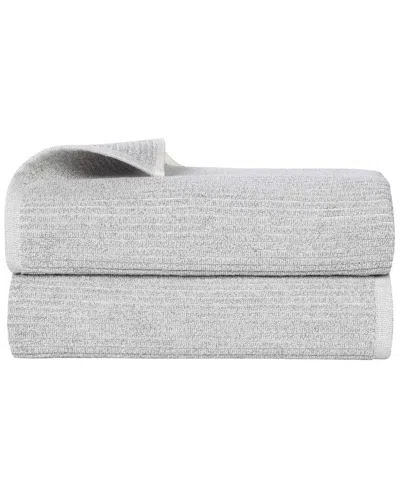 Superior Set Of 2 Destin Medium Weight Solid Ribbed Bath Sheets