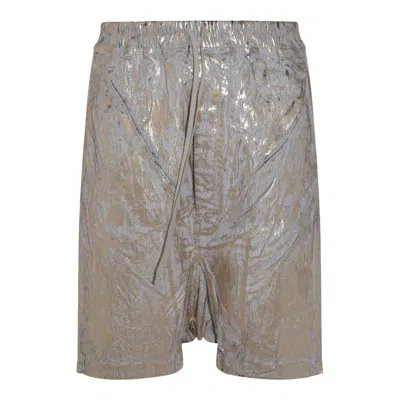 Rick Owens Drkshdw Gold Hollywood Drawstring Pods Denim Shorts In Gold