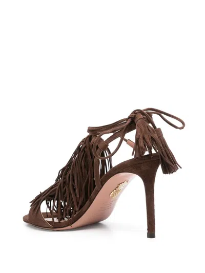 Aquazzura Gytane Sandal 85 Shoes In Brown