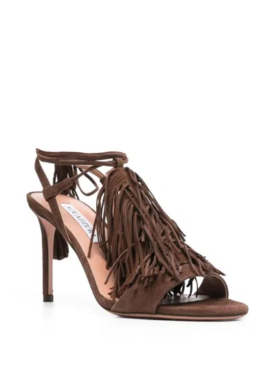 Aquazzura Gytane Sandal 85 Shoes In Brown