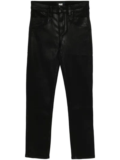 Paige Gemma Leather-like Skinny Jeans Clothing In Black