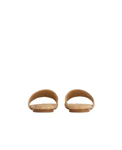 Bottega Veneta Braided Pattern Amy Flat Mule Shoes In Beige