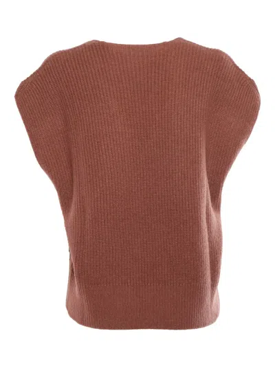 Kangra Cashmere V-neck Vest In Brown