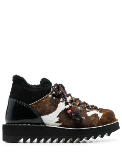 Alanui Capri Shoes Cavallino Boots In Brown