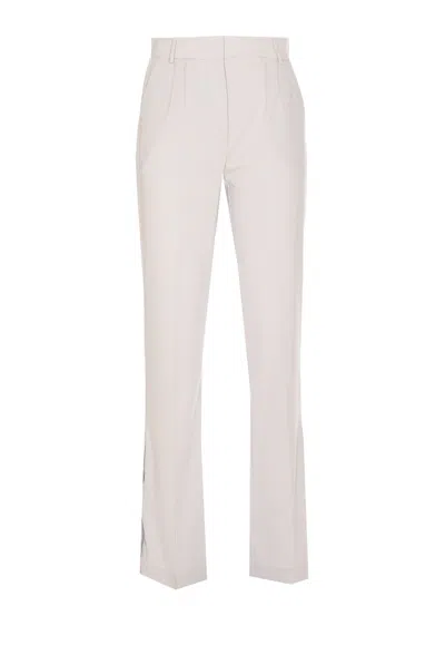 Patrizia Pepe Logo-plaque Trousers In White