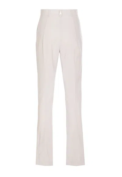 Patrizia Pepe Logo-plaque Trousers In White