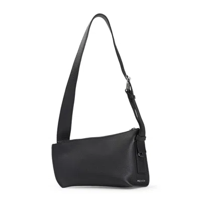 Alexander Mcqueen Calf Leather Shoulder Bag In Black