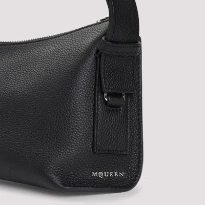 Alexander Mcqueen Calf Leather Shoulder Bag In Black