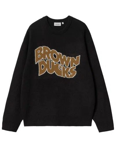 Carhartt Brown Ducks Intarsia Knit Sweater In Black