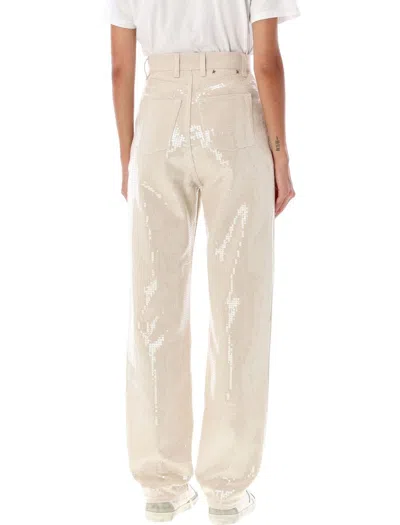 Golden Goose Kim Denim Sequin All-over In Beige