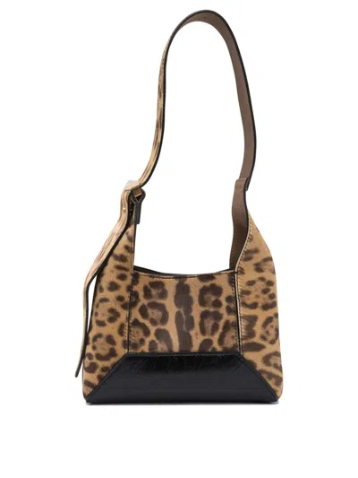 Jimmy Choo Leopard Print Shoulder Bag With Adjustable Strap In Beige