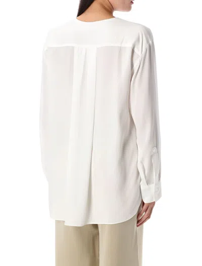 By Malene Birger Fayette Yoked High-low Blouse In Pure White
