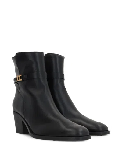 Tod's T65 Ankle Belt Shoes In Black