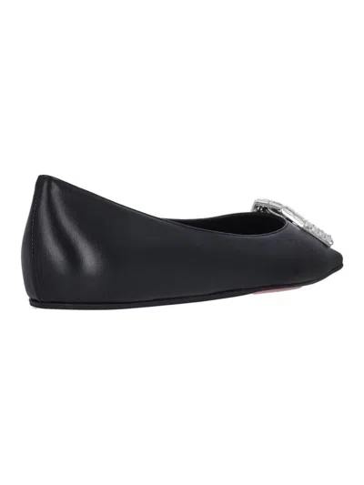 Shop Amina Muaddi Flat Shoes In Black