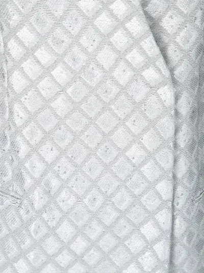 Giorgio Armani Jacquard Jacket Geometry Micropaillettes In Grey