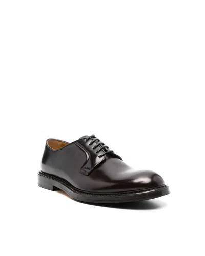 Doucal's Man Lace-up Shoes Midnight Blue Size 6.5 Soft Leather In Red