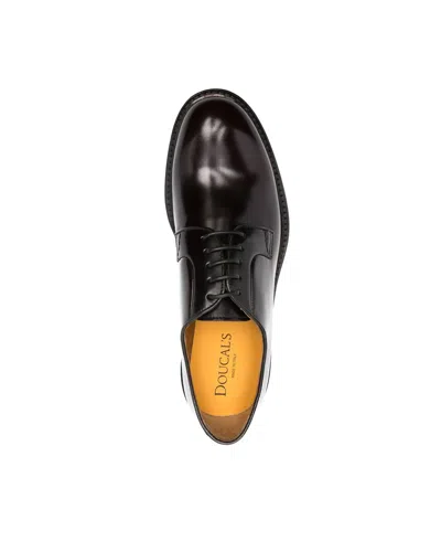 Doucal's Man Lace-up Shoes Midnight Blue Size 6.5 Soft Leather In Red