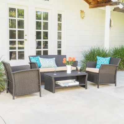 Streamdale Furniture Streamdale Versatile 4-piece Patio Chat Set For Outdoor Gatherings
