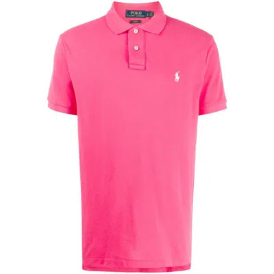 Polo Ralph Lauren Classic Cotton Polo Shirt With Embroidered Logo In Pink