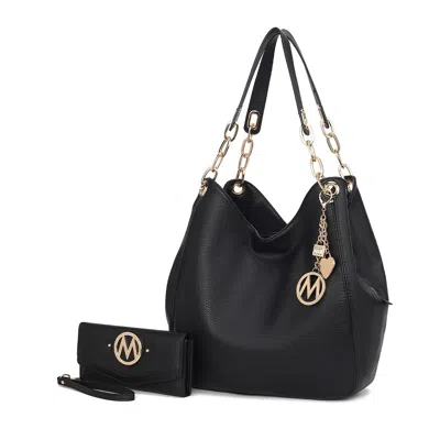 Mkf Collection By Mia K Ashley Women's Sleek Hobo Bag And Wristlet Wallet 2 Pcs Set By Mia K In Black