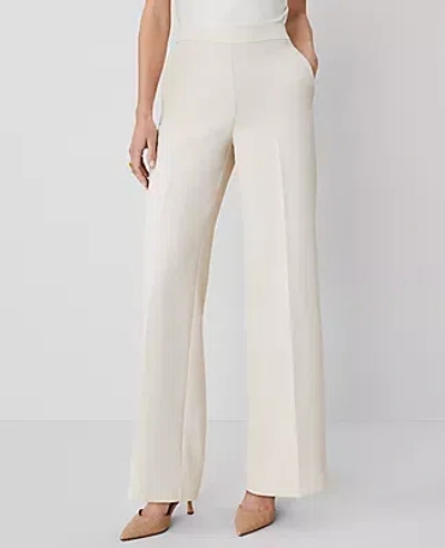 Ann Taylor The Petite Side-zip Wide-leg Pant In Ivory Whisper