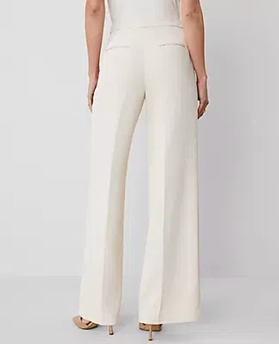 Ann Taylor The Petite Side-zip Wide-leg Pant In Ivory Whisper