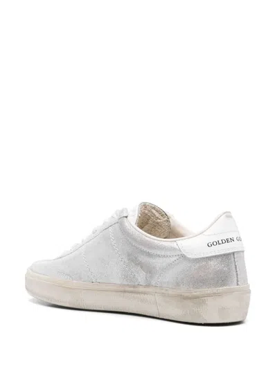 Golden Goose Womens Silver Com Soulstar 70192 Logo-print Leather Low-top Trainers In Off White/white