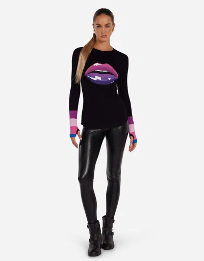 Lauren Moshi Shyla Pink Ombre Lip In Black/pink Multi