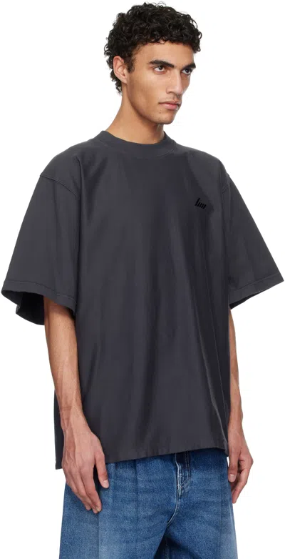 Hed Mayner Navy Embroidered T-shirt In Ha082a-410