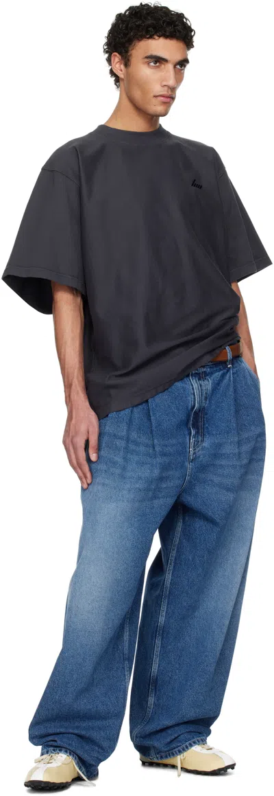 Hed Mayner Navy Embroidered T-shirt In Ha082a-410