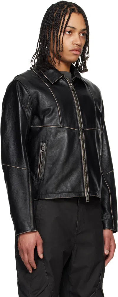 Andersson Bell Ssense Exclusive Black Dreszen Zip-up Leather Jacket In Black Black