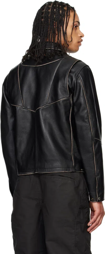 Andersson Bell Ssense Exclusive Black Dreszen Zip-up Leather Jacket In Black Black