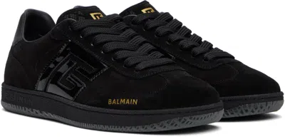Balmain Swan Suede And Patent Leather Sneakers In Multi