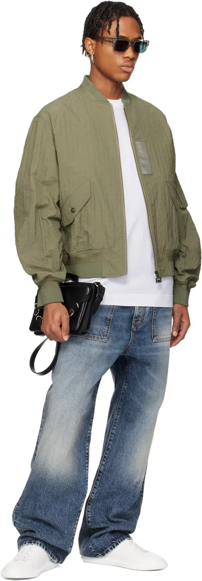 Givenchy Men's Nylon Bomber Jacket In Green