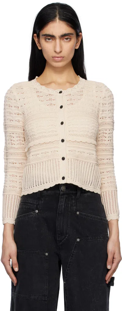 Isabel Marant Étoile Ajaline Openwork Cardigan In Ecru