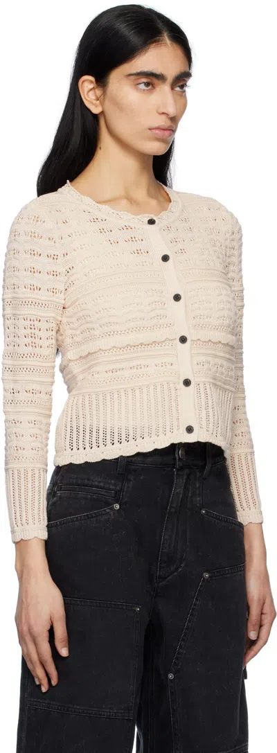Isabel Marant Étoile Ajaline Openwork Cardigan In Ecru