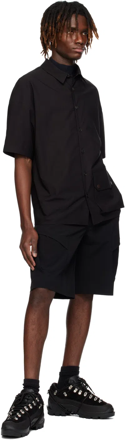 Devoa Black Half Sleeve Shirt In Black