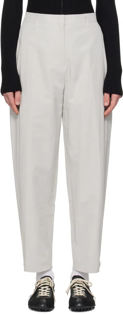 Amomento Gray Button Garconne Trousers In Grey