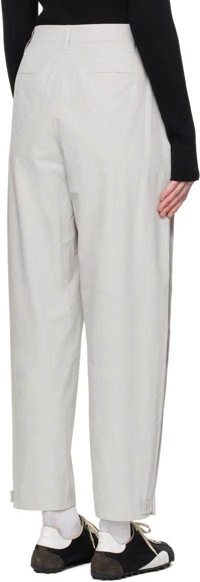 Amomento Gray Button Garconne Trousers In Grey