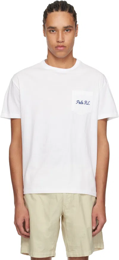 Polo Ralph Lauren White Classic Fit Polo Bear Jersey T-shirt In Sp25 White Hrtg Icon