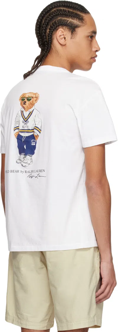 Polo Ralph Lauren White Classic Fit Polo Bear Jersey T-shirt In Sp25 White Hrtg Icon