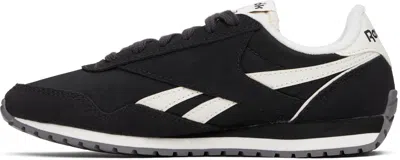 Reebok Classic Az Washed Black And Chalk Suede Leather Sneakers In Washed Black/washed Black/chalk